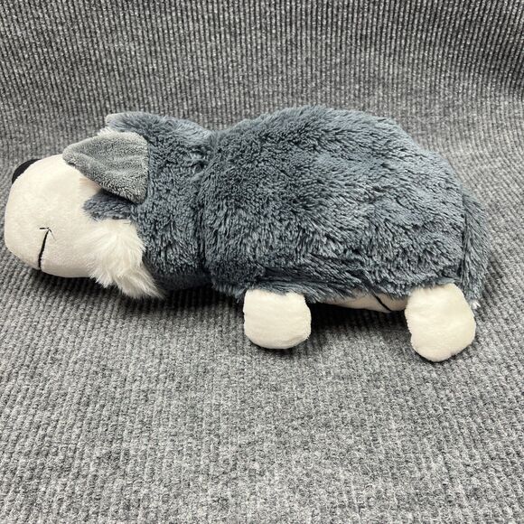 Just Play FlipaZoo 2 in 1 Plush 20” White Polar Bear Poppi/Gray Husky Dog Asher - Picture 4 of 15